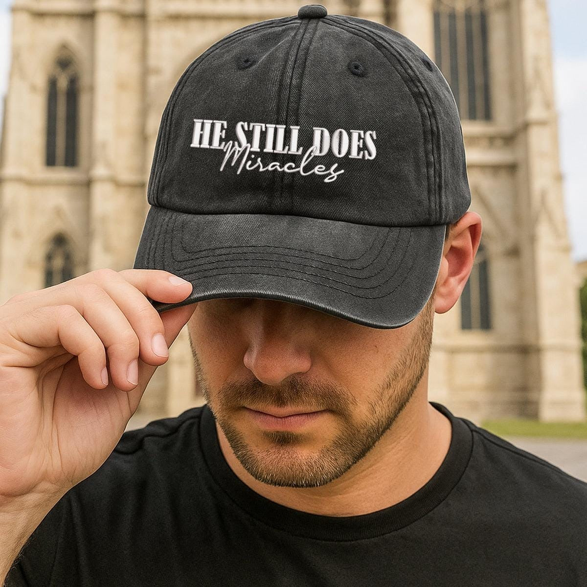 He Still Does Miracles Embroidered Hat, Washed Christian Baseball Cap For Men Women, Faith-Based Gift To Inspire Hope And Healing LAFH14